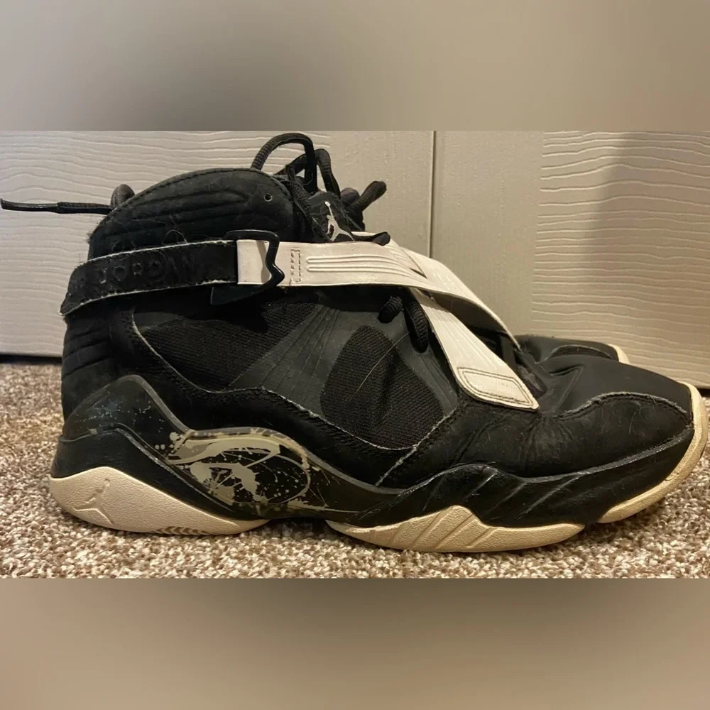 Size 9.5 Nike Air Jordan VIII Retro 8.0 Dark Charcoal Black White Men